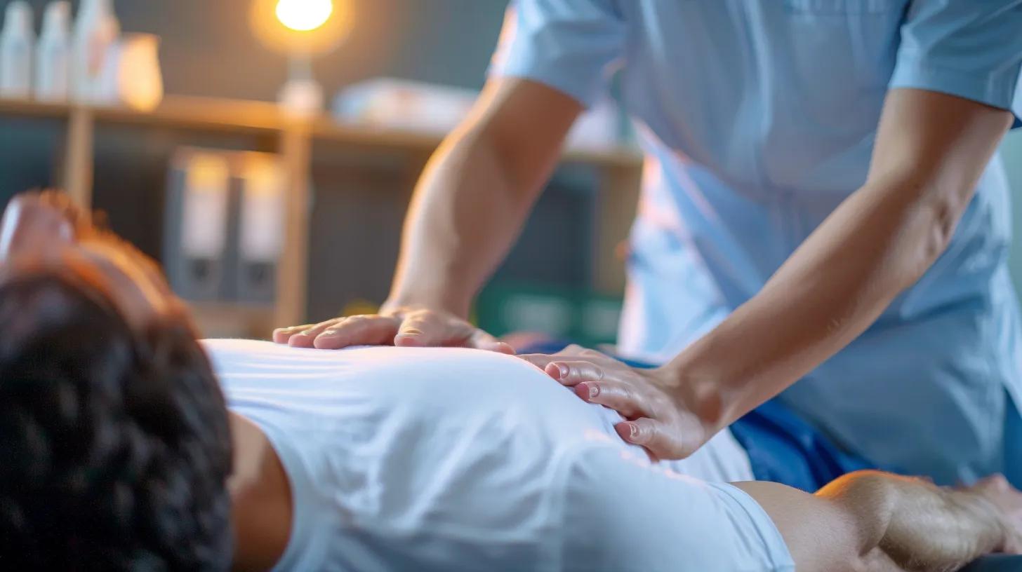 Chiropractor performing spinal adjustment for pain management
