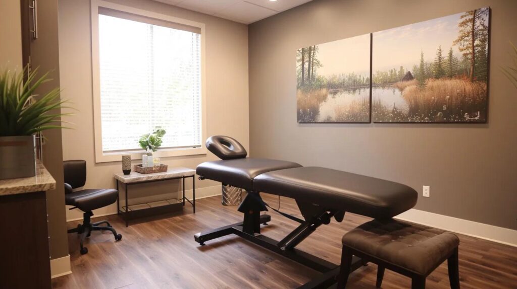 Chiropractic clinic setting for natural pain relief